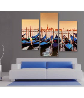 Multi-canvas 3x Venice Gondolas